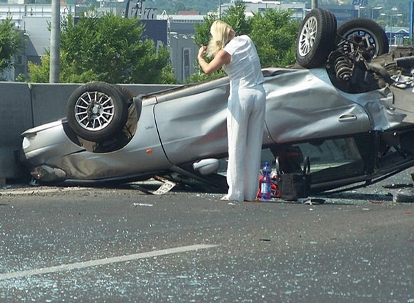 Blonde Car Accident 3