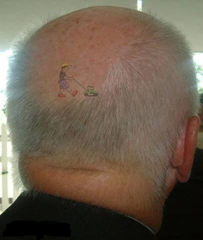 Head Tattoo - one way how to explain baldness