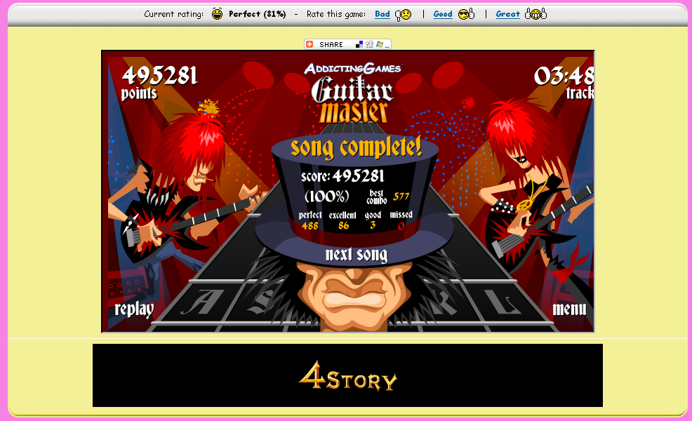 Guitar Master play Guitar Hero online on