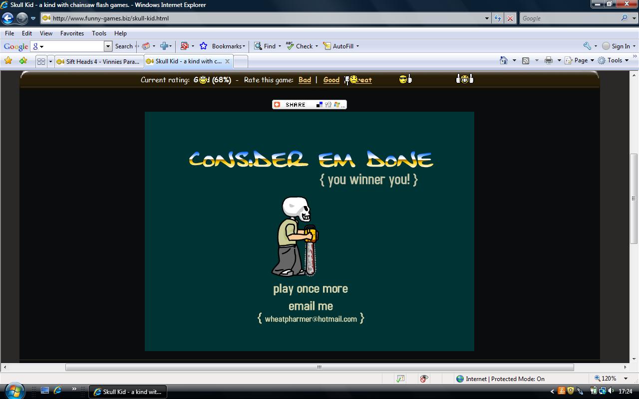Skull Kid a kind with chainsaw flash games.