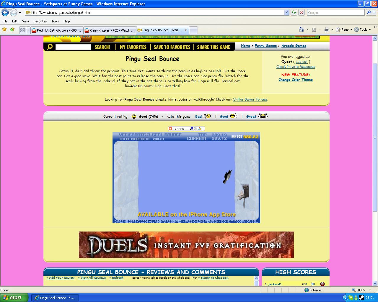 Pingu Seal Bounce Yetisports at Funny Games