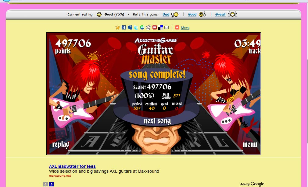 Guitar Master play Guitar Hero online on