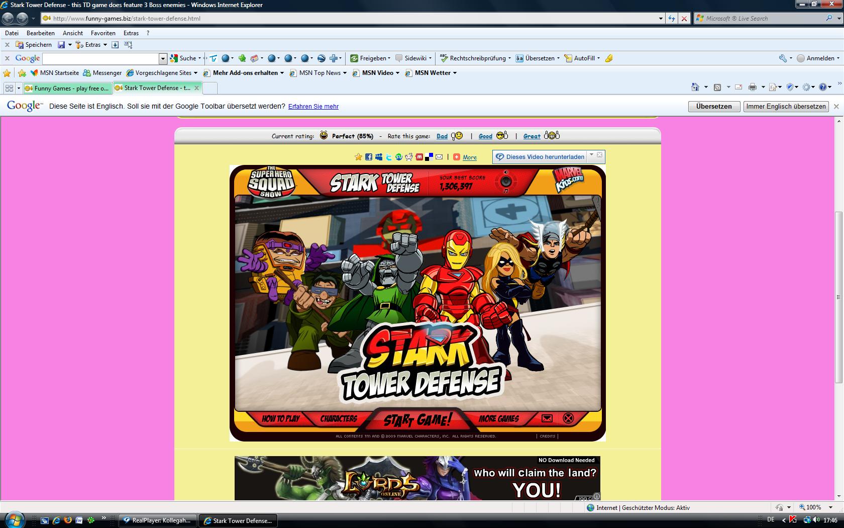 Stark Tower Defense High Scores