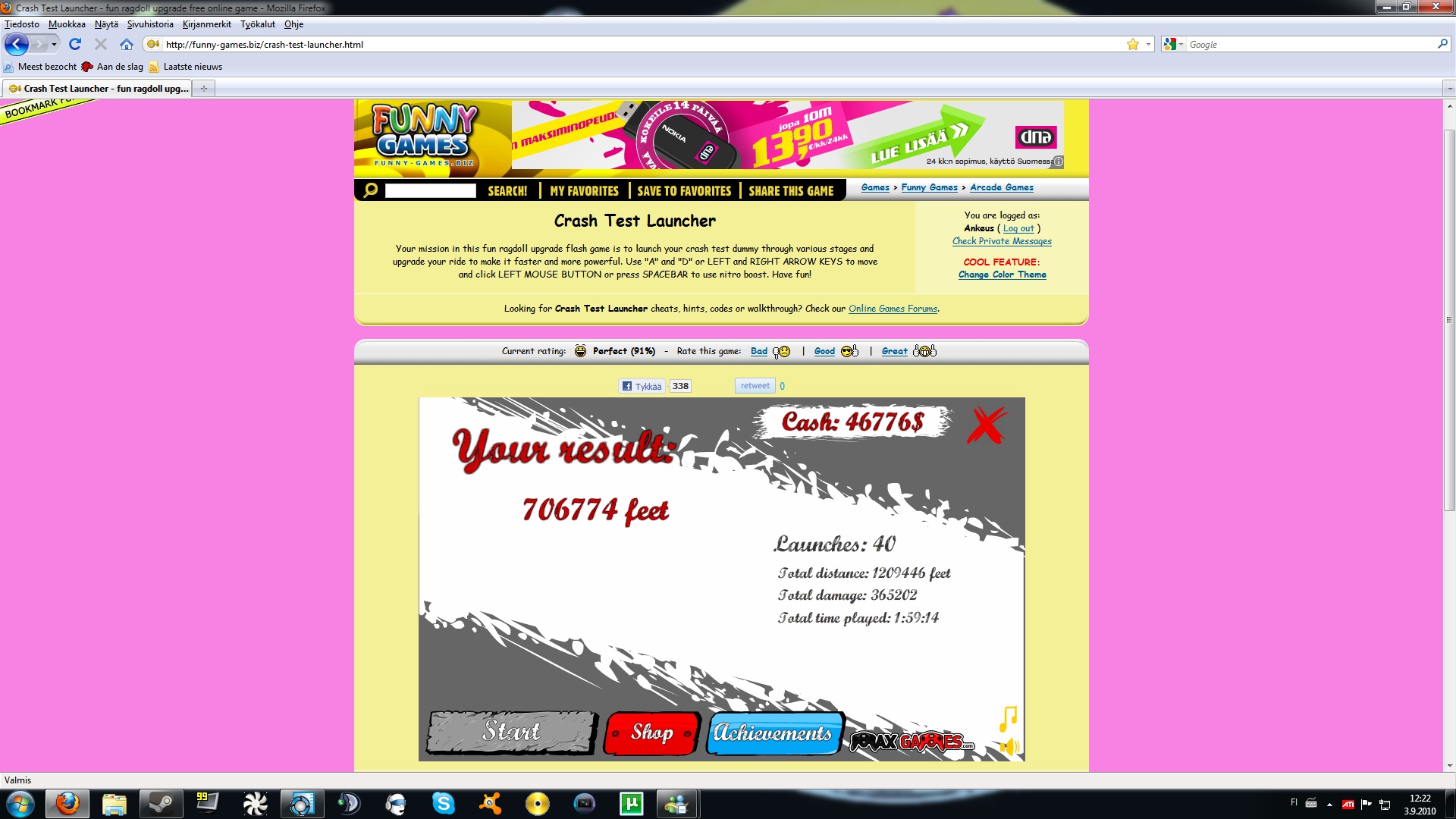 Crash Test Launcher fun ragdoll upgrade free online game