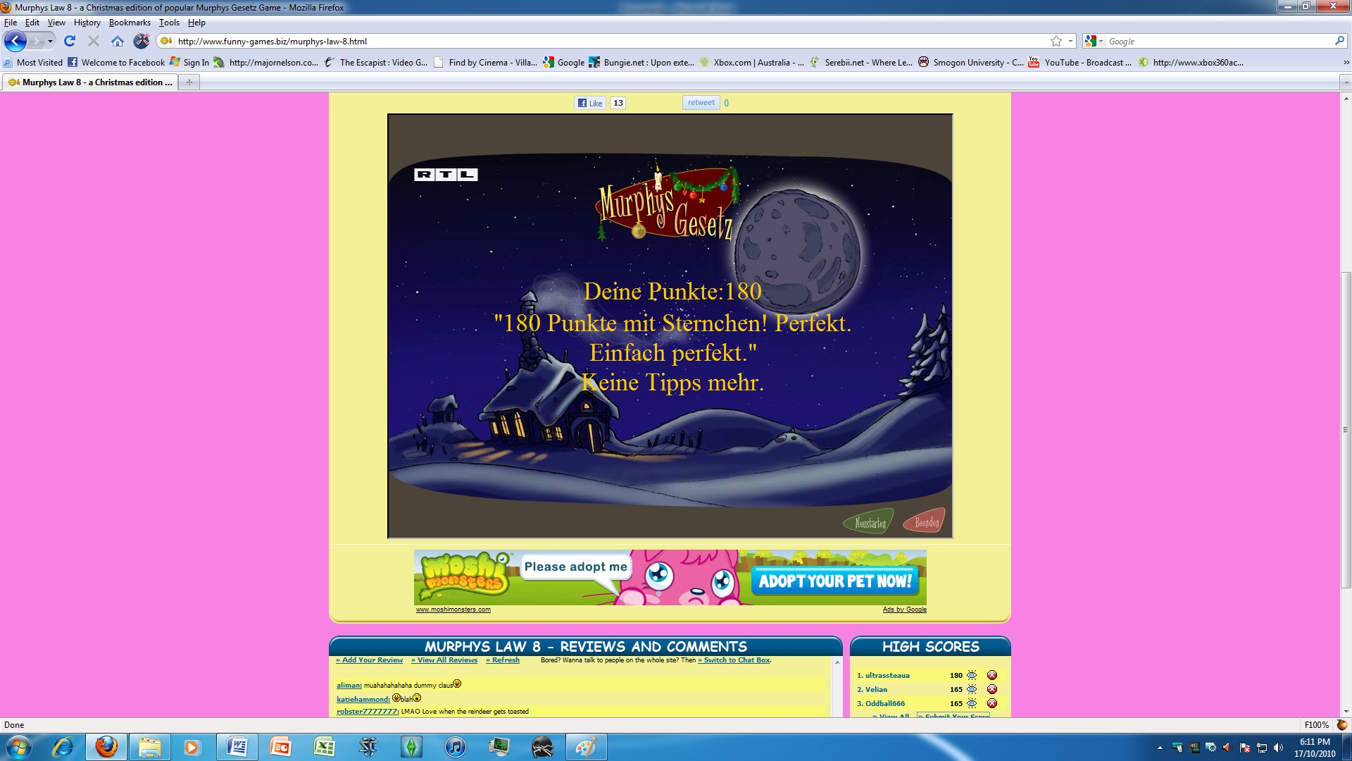 Murphys Law 8 a Christmas edition of popular Murphys Gesetz Game