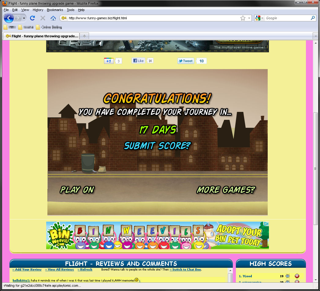 High Score Screenshot High Score Screenshot