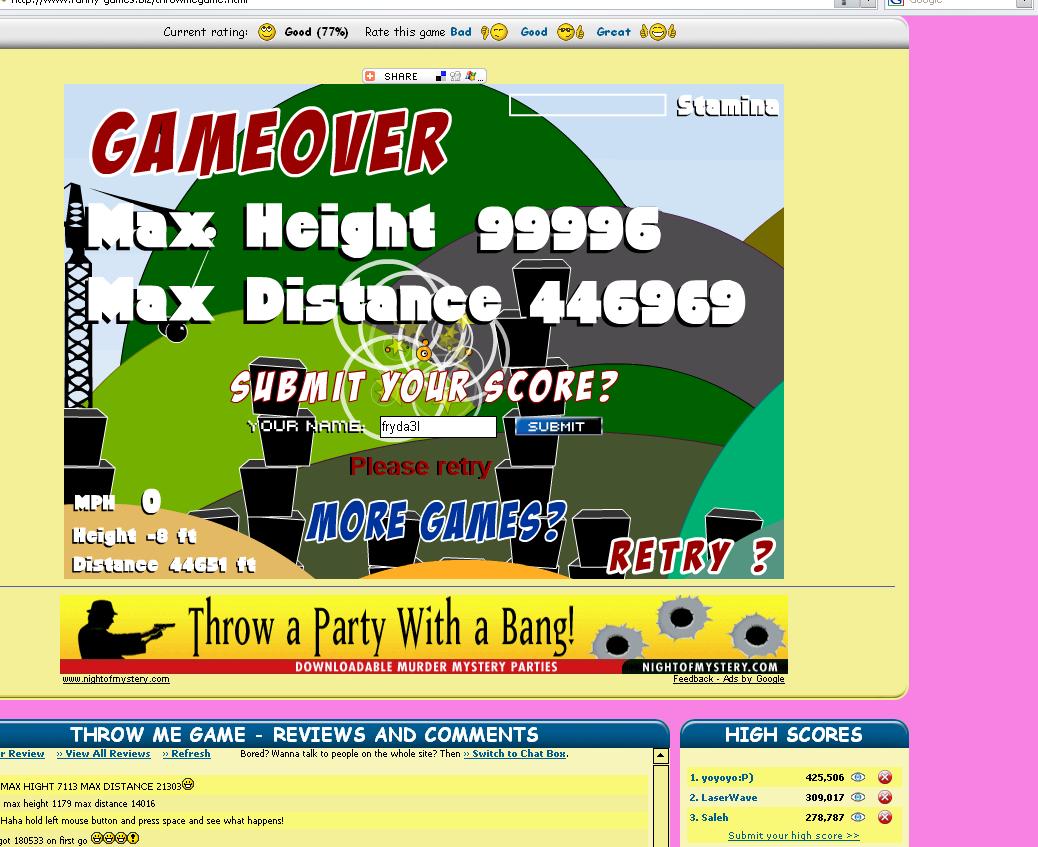 Throw Me Game cool a physicsbased tossing flash online game