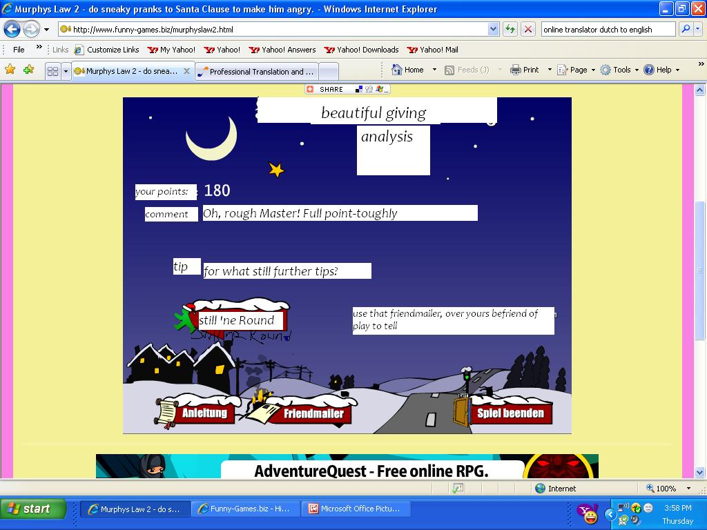 Murphys Law 2 do sneaky pranks to Santa Clause to make him angry.