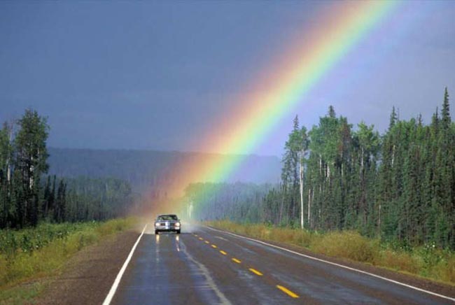 Car With Rainbow picture