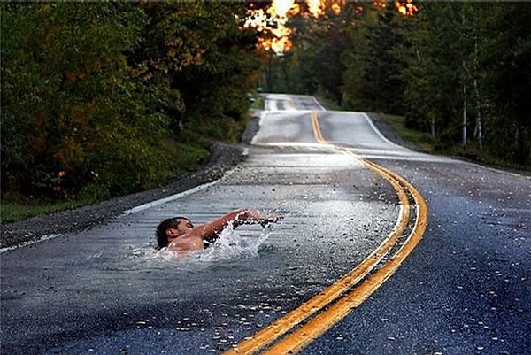 Swimming on Road picture