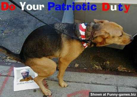 Dog shit on Bin Laden picture