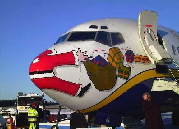 Christmas Plane Painting picture