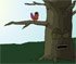 a bird lands in an angry tree