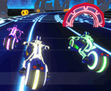 Test your racing skills against AI bots on high speed neon tracks.