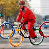 Olympic ring shaped bicycle
