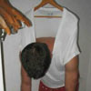 drunk dude sleeps on coat-hander