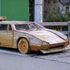 a brand new Lambo made from wood