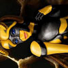 hot lady wearing a wasp costume