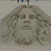 face of the Jesus made from sand