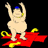 Fat guy in swimmsuit dancing funny animated pictures