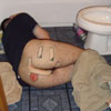 guy passed out on the toilet