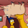Homer loves his pig pet