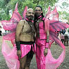 chumps put on pink butterfly masks