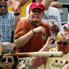 audience is scared by flying baseball bat