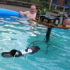 barbecue in the middle of swimming pool