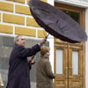 Bush's umbrella looks like satellite