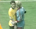 Oliver Kahn licks rivals face. Funny Soccer movie.