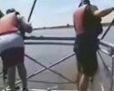 fisherman got hit right to his balls