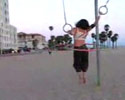 the lovely Rebecca Hoops on the rings in Santa Monica