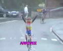 stupid way to lose 1st place in biking race. Funny Video.