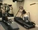 Girl wipes out on treadmill. Hilarious video.