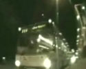 lucky skater almost gets hit by bus. Funny video.