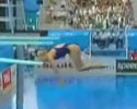 she hits the diving board head first.