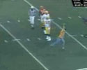 funny football video clip. Spectator steals pass.
