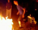dude falls into fire. How many times did we see this?