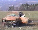 some dudes videotaped totaling of an old car