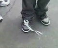 this dude can do up his boot laces with no hands