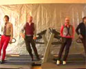 having fun with treadmills in music video clip
