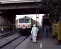 crossing reailway track is a bit unsafe