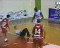 player punches referee and knocks him out.